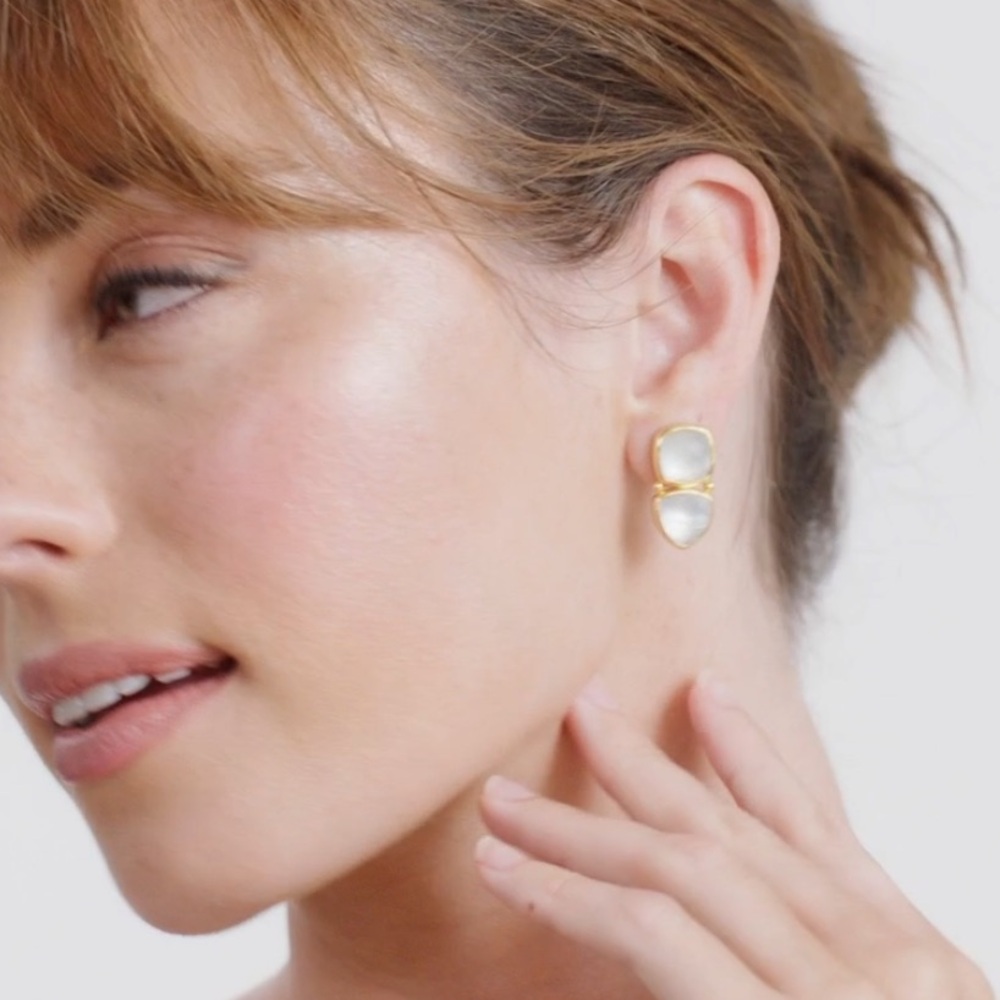 JULIE VOS® Aquitaine MIDI Post Earrings Iridescent Capri Blue - Picture 6 of 8